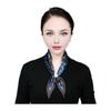Satin Neck Scarf Irregular Geometric Pattern Wrinkle-resistant Scarf with Magnetic Imitation Pearl Buckle Outfit Accessory