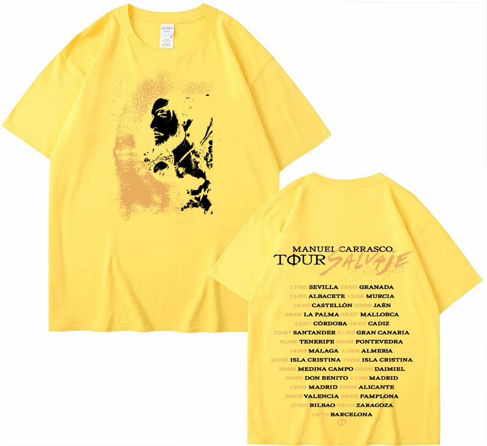 Rapper Manuel Carrasco Salvaje Tour 2025 Grafik T-Shirts Herren Damen Harajuku Hip Hop T-Shirt Kurzarm Lässig Heißer Verkauf T-Shirt