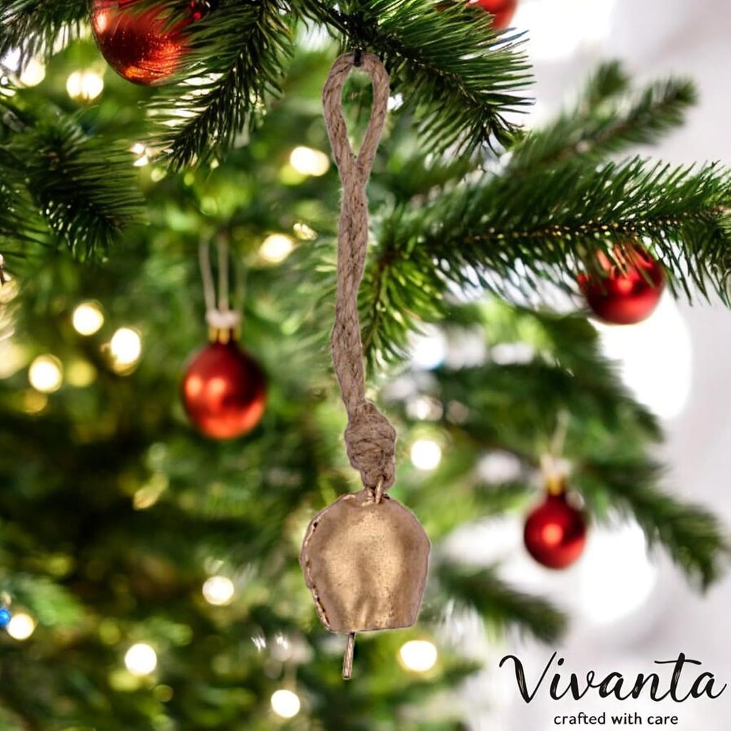 Clopoței aurii handmade cu 5 clopoței pentru carillioane de vânt rustice, materiale pentru capcane de vise boho și proiecte artizanale de Crăciun în stil fermă