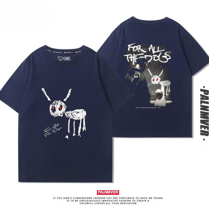 Hip Hop Drake Drake Nieuw Album voor All The Dogs Korte Mouw Heren T-Shirt Street Europese en Amerikaanse Trend Kleding Zomer
