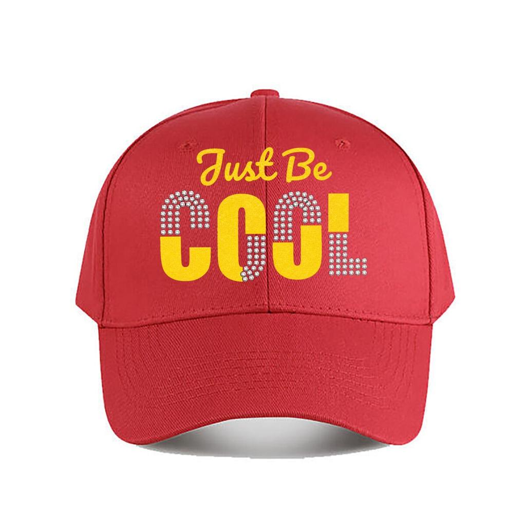 Just Be Cool Rhinestone Glitter Baseball Cap Fashion Unisex Sunhat Womens Outdoor Sports