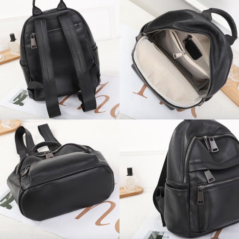 Women's Bag Simple Fashionable Genuine Leather Backpack Large-capacity Natural Fall Cowhide Travel Students 'schoolbag