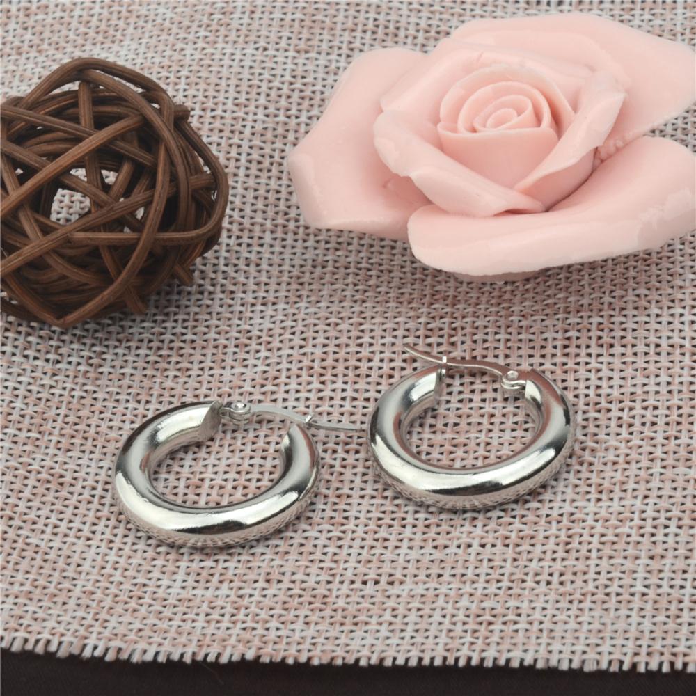 BTEN New 2 color classic 316L stainless steel popular earrings solid weight smooth 20-30mm earrings fine polished smooth