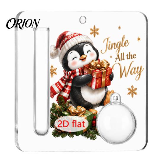 Holiday Tree Hanging Accessory Christmas Cash Gift Ornament, 2D Acrylic Money Holder Ornament with Clear Ball, Indoor Home Decor Decoration