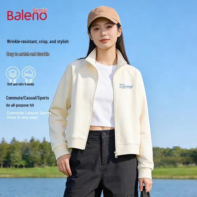 Baleno Women's Stand-Collar Zipper Sweatshirt