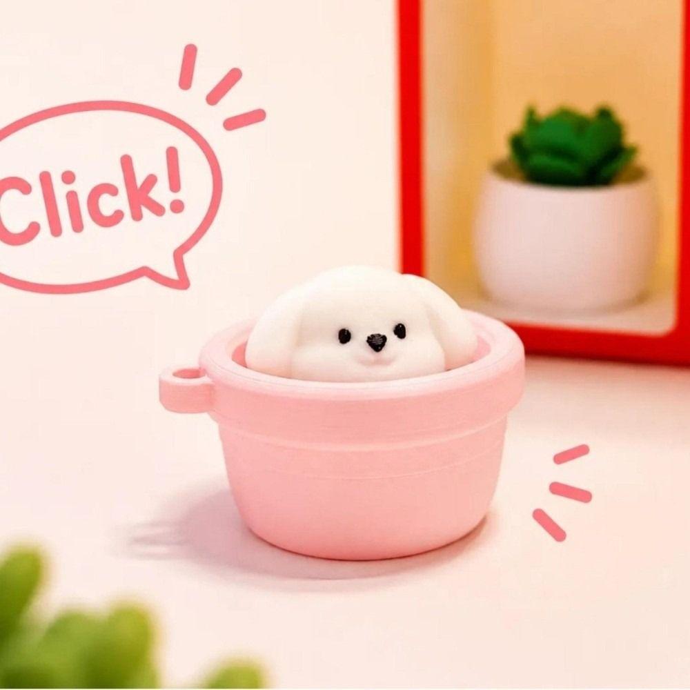 Soft Slow Rebound Clicking Pressure Relief Toy Button Press Click Keyring Gifts for Children
