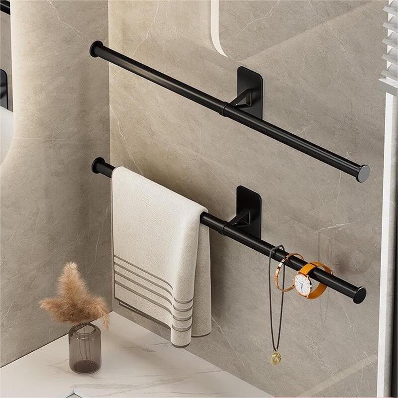 Punch-Free Bathroom Towel Rack with Hooks