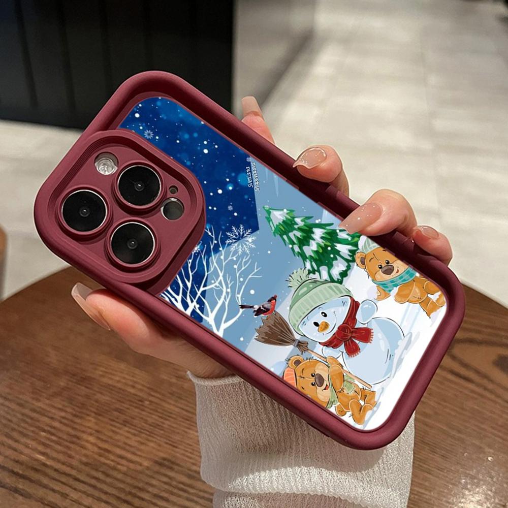 Ae108 Happy New Year Merry Christmas Phone Cases for iPhone 16 14 13 11 Pro Max 15 7 8 6s Plus 12 Mini XR XS Max SE Angel Eye Ladder Protective Cover