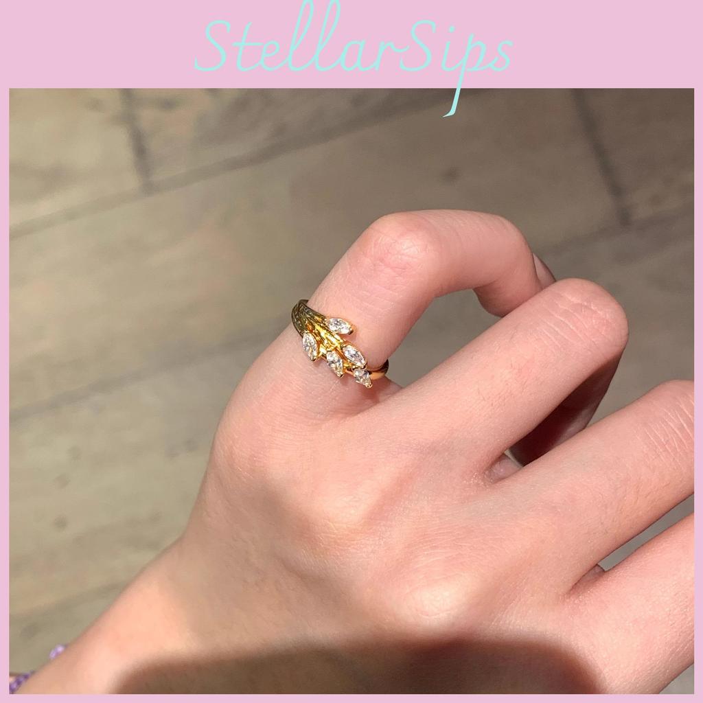 Elegant Adjustable Gold Wheat Spike Ring For Women Stylish Minimalist Fashion Jewelry