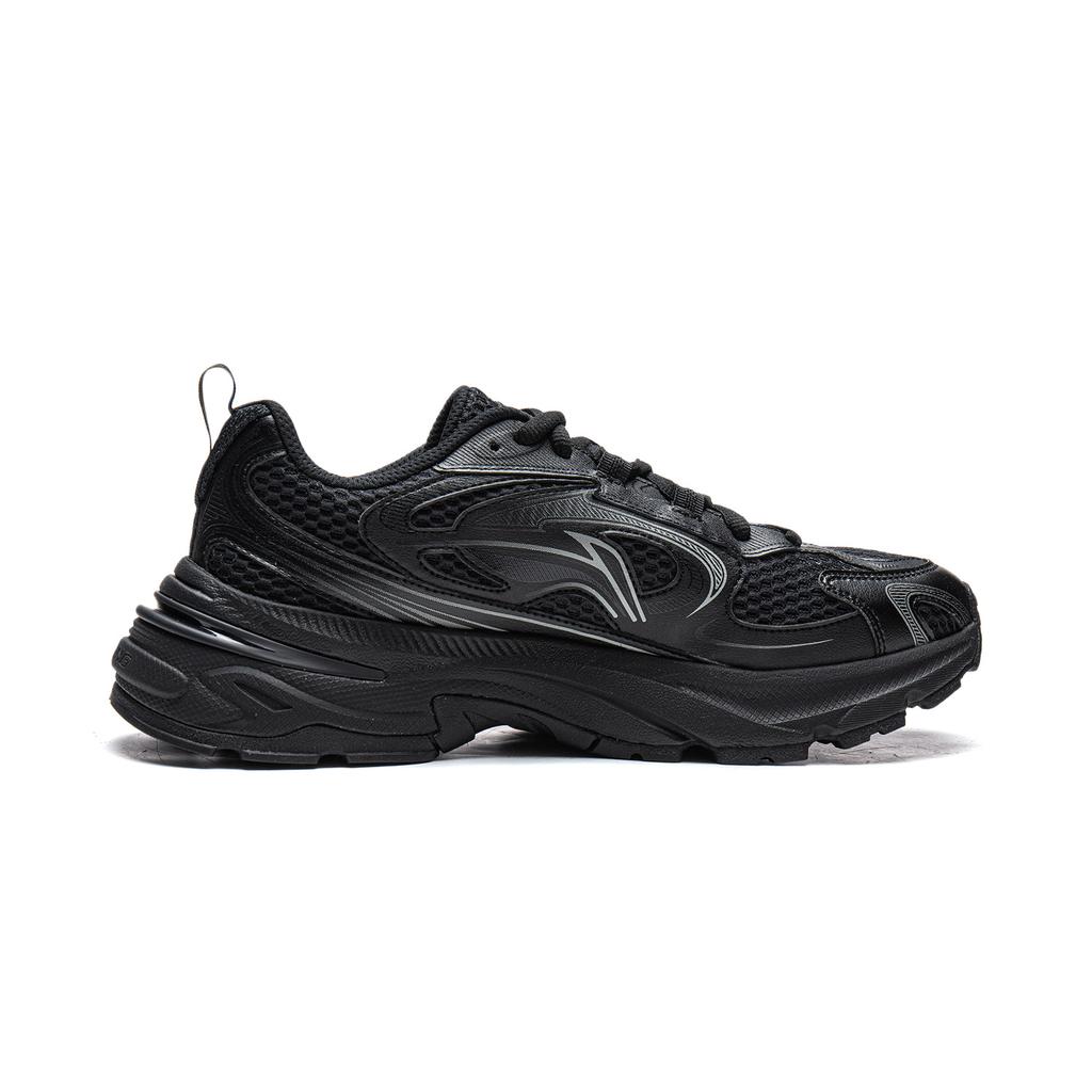 Li Ning Cushioning Slip Resistant Abrasion Resistant Breathable Support Lightweight Low top Casual Shoes Men's Black AGLW003-3