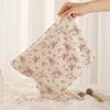 New Portable Floral Cosmetic Bag Lightweight Corduroy Zipper Makeup Organizer Multifunctional Large Capacity Storage Bag Travel