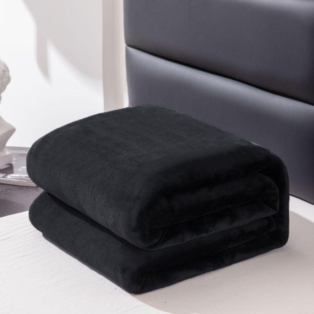 Solid Color Summer Sleep Blanket Skin-friendly Cover Blanket Multipurpose Flannel Blanket Hotel