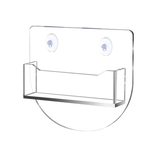 Window Mount Business Card Holder with Suction Cups Clear Acrylic Business Card Display Stand Single Pocket Organizer