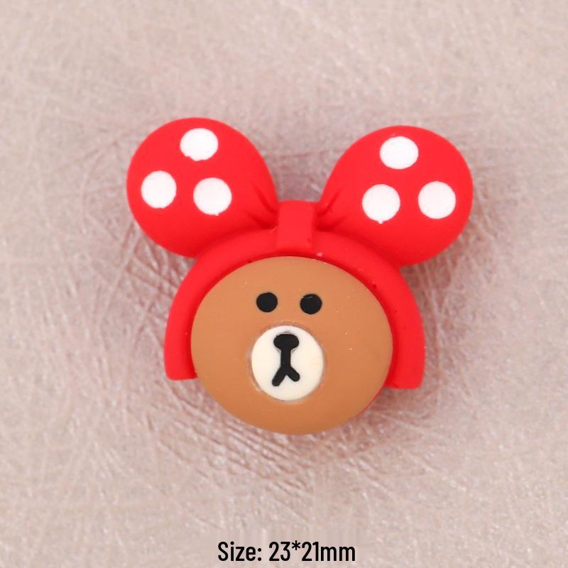 Cartoon Animal Resin DIY Ornament Accessories: Hair Clip, Water Cup, Phone Case, Car Decoration Sticker