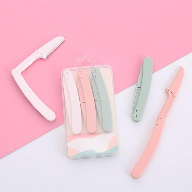 1/3pcs Safe Folding Ladies Face Shaver Eyebrow Trimmer Blade Anti-Scratch Razor Makeup Tools Eyebrow Trimmer Face Razor for Women