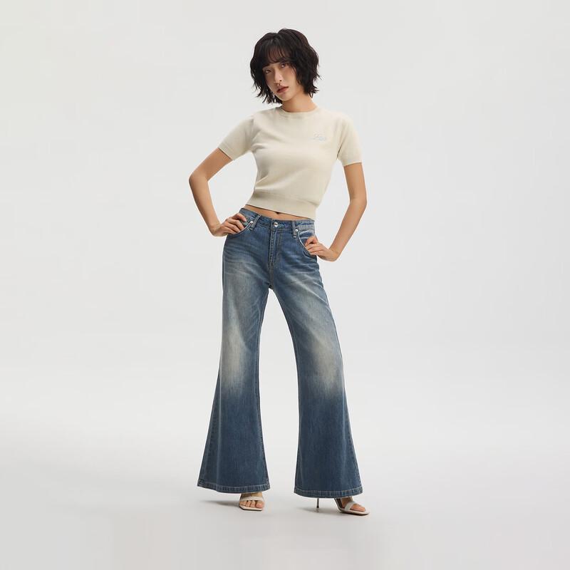 Lee Women's Mid-Blue Loose Flared Jeans