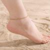 Women Anklet Summer Round Bead Chain Double Layered Square Snake Foot Chain,Simplicity Temperament Holidays Ankle Bracelet