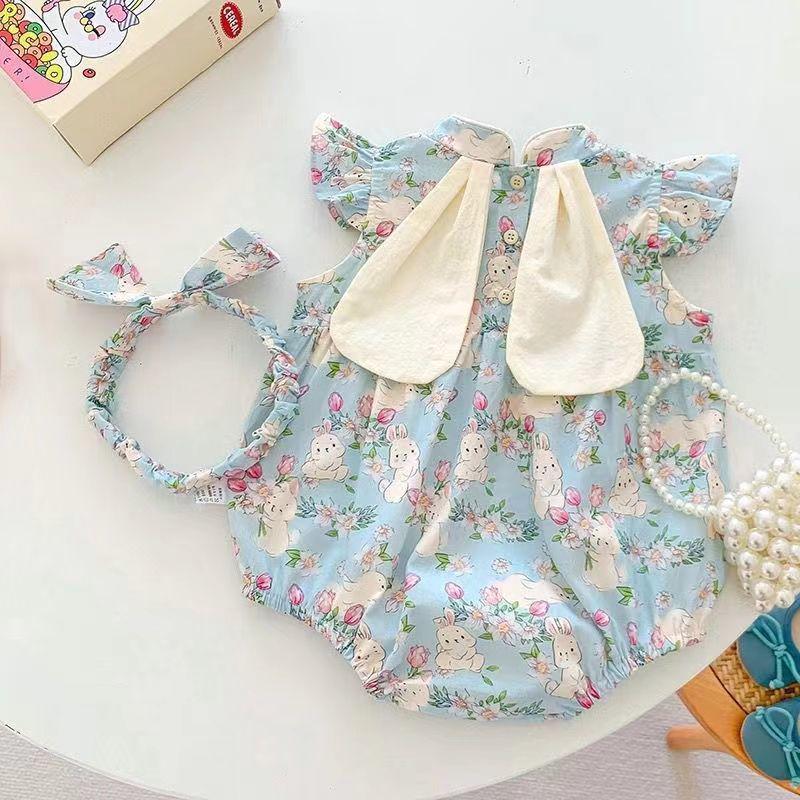 Newborn Baby Girl Casual Summer Romper - Short Sleeve Triangle Harem Suit