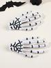 2 Pcs White Halloween Skeleton Hands Bone Hair Claw Clips,Punk Rock Horror Hair Clip for Women Girls Hair Accessories