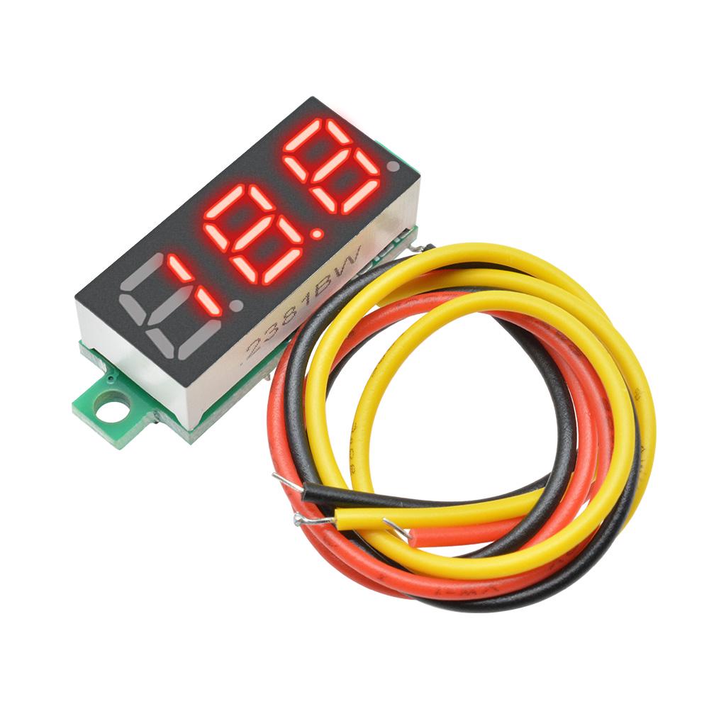 0.28 Inch 0.28" 2 / 3 Wires Digital Voltmeter Blue/Red/Green/Yellow LED Display DC 0-100V DC 3.7-30V LED Panel Voltage Meter