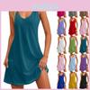 Rochie de vară pentru femei cu buzunare, casual, de vară, stil Boho, Rochie de plajă, Rochii tip maiou cu gât în V, largi