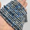 6MM Faceted Round Spacer Gem Stone Beads Loose Crystal Quartz Jaspers Bead For Beadwork Jewelry Making Women Bracelet Necklace