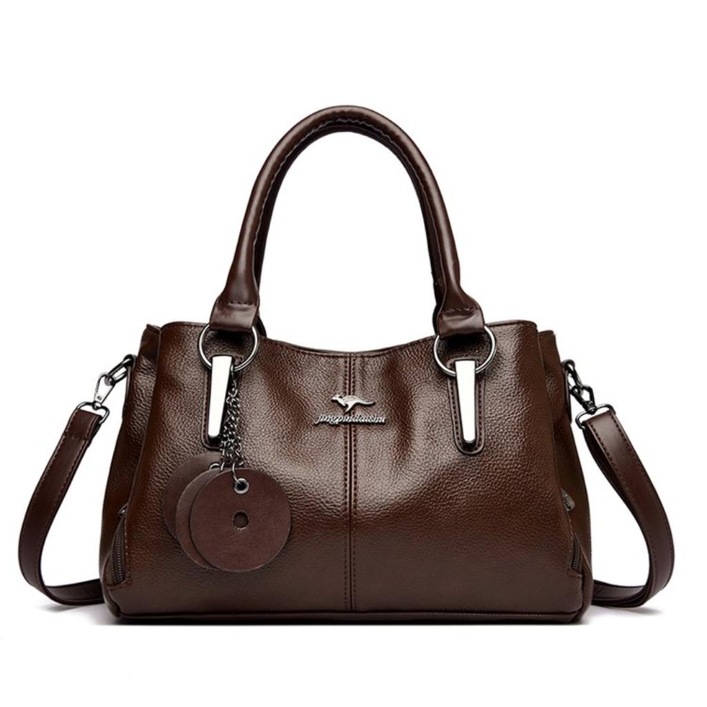 Shoulder Bag Women Faux leather Adjustable Strap Multi Pocket Office Daily
