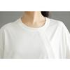 Dimanaf 2025 Summer T-Shirt Plus Size Women Solid Casual  Asymmetrical Short Sleeve Loose