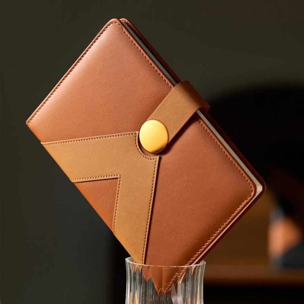 A5 verdicktes Business-Leder-Notizbuch, Studenten-Studienheft, Arbeitsbesprechungsprotokollbuch, Tagebuch mit Schnalle, 100 Blatt 200 Seiten