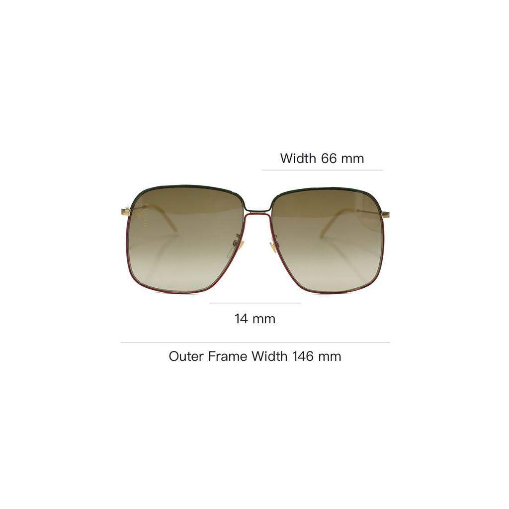 Gucci Classic Double G Logo Modern Retro Holiday Travel Square Sunglasses Women Sunglasses Light GG0394S-003