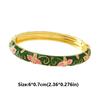 Spring Button Open Cuff Bracelet Colorful Dainty Jewelry Vintage Four-leaf Clover Bangle  for Women