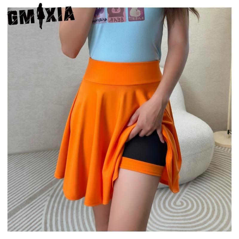 GMXIA 16 Kolorów Damska Moda Casual Jednolity Kolor Nadruk Letnia Wiosenna Spódnica