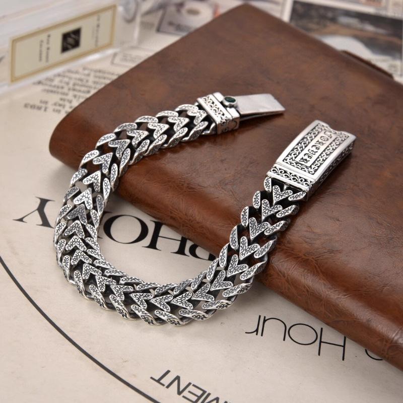 2026 Bracciale a Catena con Motivo Erba Tang a Forma di Cuore Larghezza 13mm Tendenza Retrò Personalità