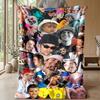 Justin BieberPrinted Flannel Blanket Cozy Skin-Friendly Warm Throw for Couch Bed Indoor Daily Use
