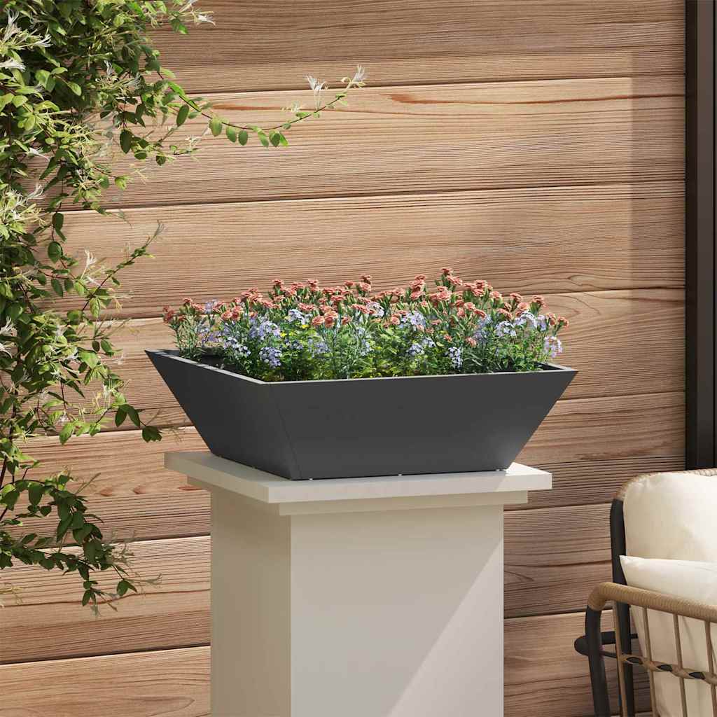 Garden Planter Black 50 X 50 X 15 Cm Cold Rolled Steel