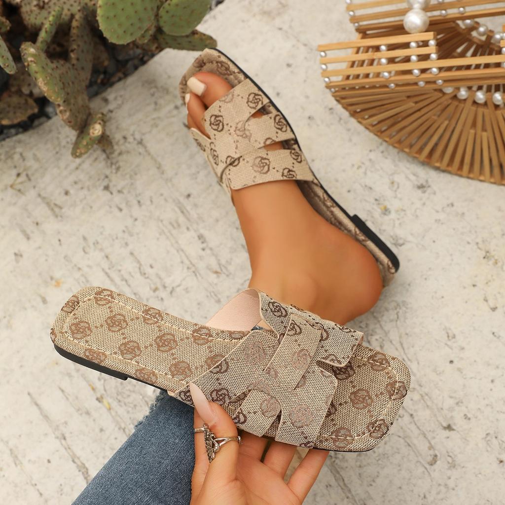 Designer Denim Slippers for Women Shoes Flat Sandals Peep Toe Ladies Casual Slides Female Beach Slippers Woman Luxury Sandals