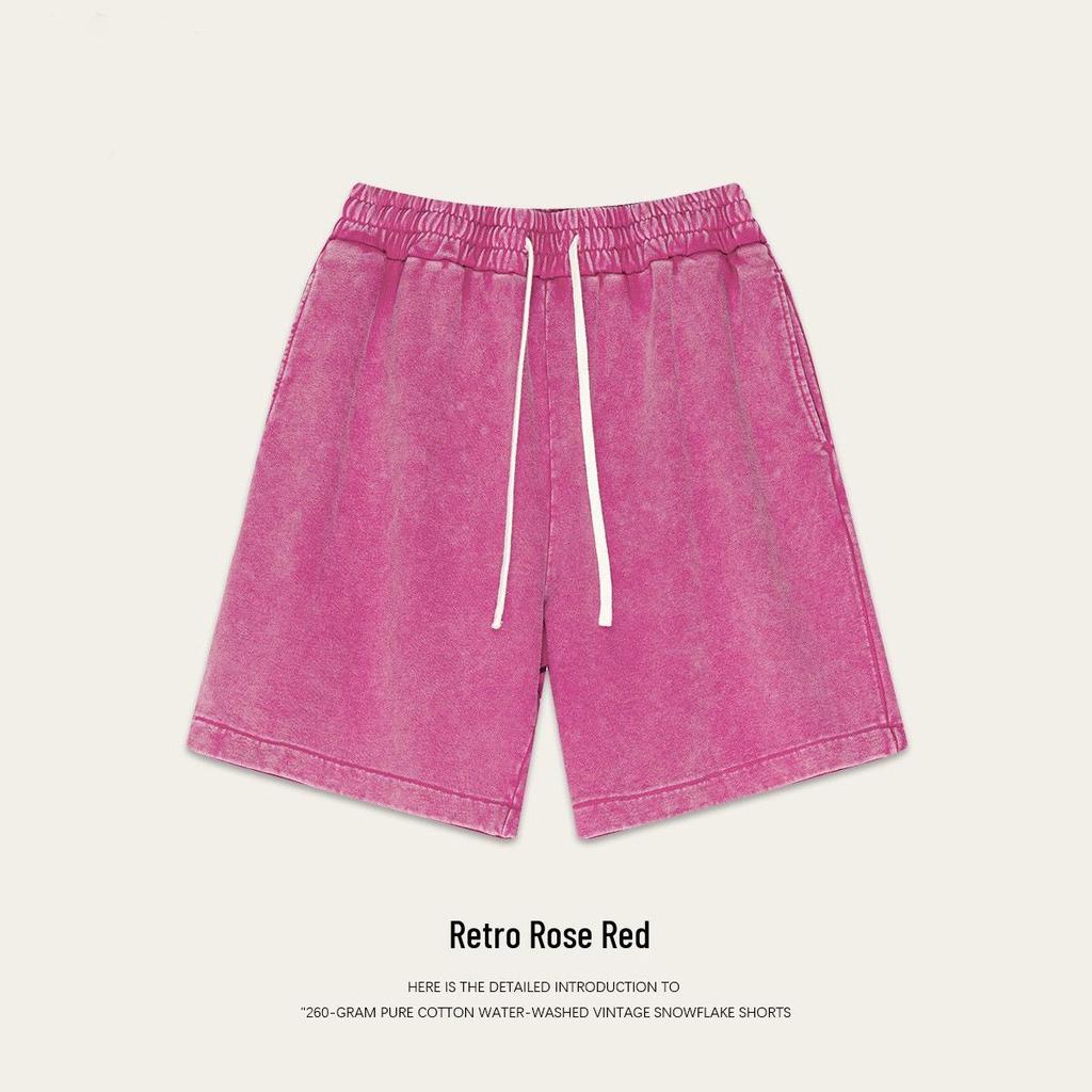 Herren Hong Kong Stil Vintage Gewaschene Baumwollshorts – Trendy, Locker, Vielseitig, 260g Fünf-Punkt Lässiger Stil