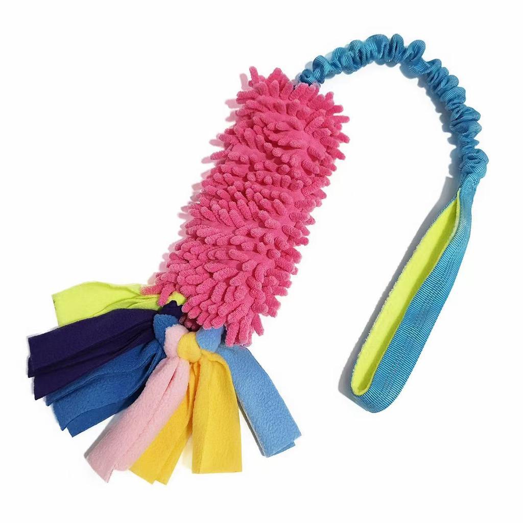 Dog Tug-Mop Training Toy Chew-Resistant Squeaky Sound Bungee-Tug War Rope Toys Interactive Teeth Cleaning Pet Supply