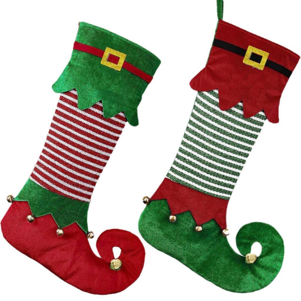 2026 New Christmas Elf Sock Stocking Gift Bag
