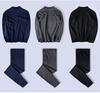 Septwolves Men's 100% Cotton Antibacterial Thermal Underwear Set - Mid-neck Top & Bottoms