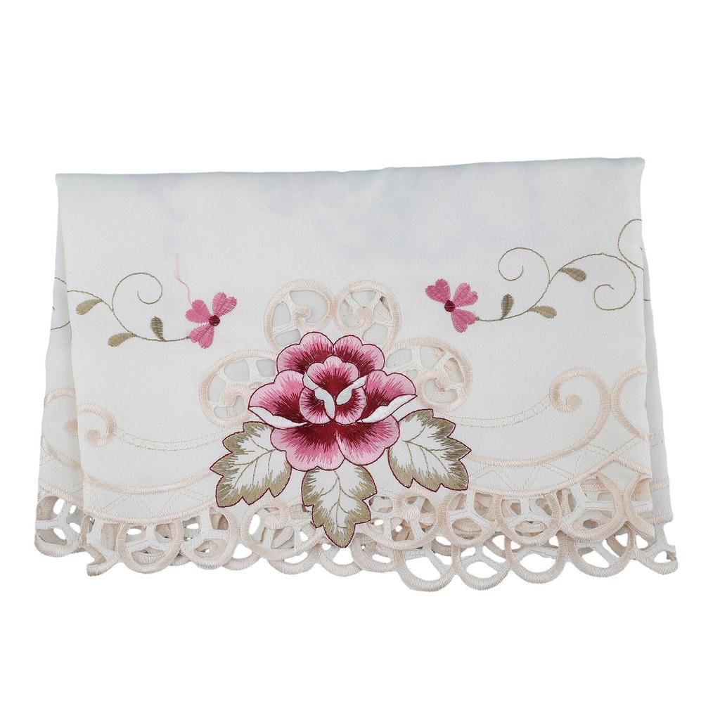 Hochwertige Praktische Tischdecke Kleine Tischabdeckung Heimdeko Spitze Oval Wiederverwendbare Tischläufer Waschbar Weiß