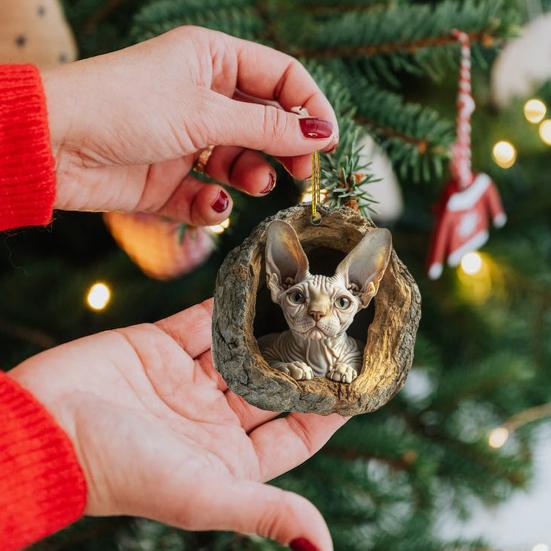 Christmas Tree Pendant Hanging Acrylic Ornament with Lanyard Easy to Install Adorable Animal Shape Holiday Festive Decoration