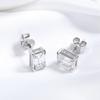 Smyoue 0.5-2CT Emerald Cut 18k Plated Moissanite Stud Earrings for Women Classic Bride 925  Silver Earring Lab Diamond
