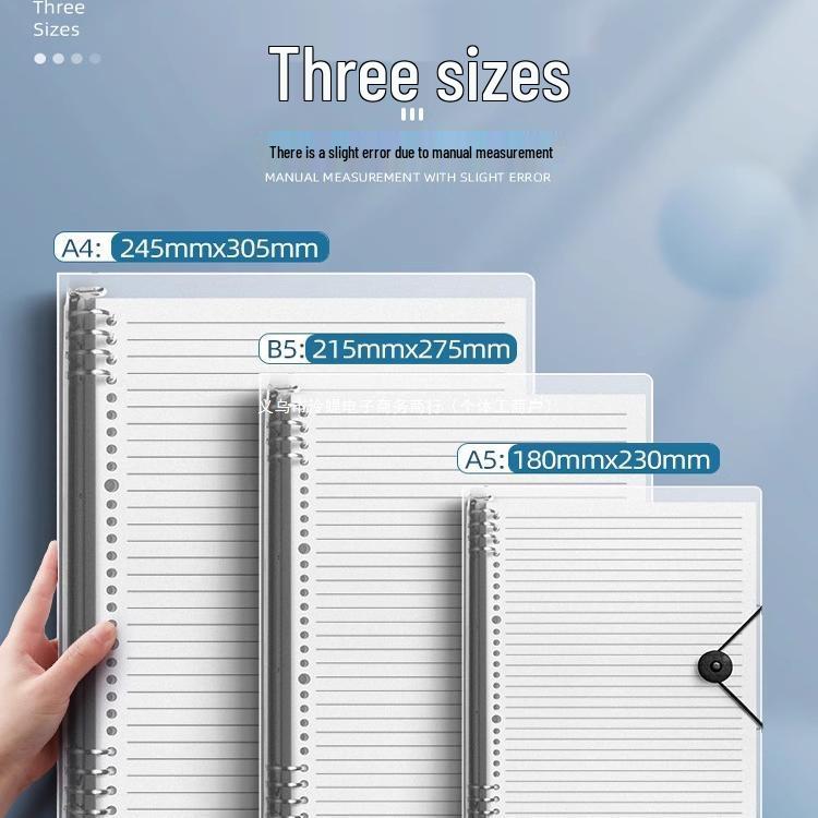 Comfort Grip Thick Ring Binder Notebook, B5/A4 Loose-Leaf Refill, Ideal for Junior High Students