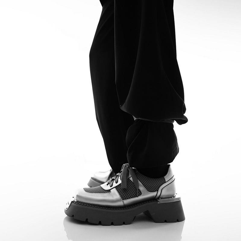 Ženy Muži Plochá obuv Pár Módní Kožená obuv s hranatou hlavou Britský styl Platforma Retro Dámské Ležérní boty