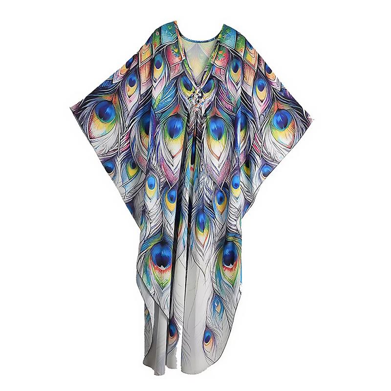 

XITAO Irregular Cartoon Printing Bat Sleeve Dress GJ1206 One Size