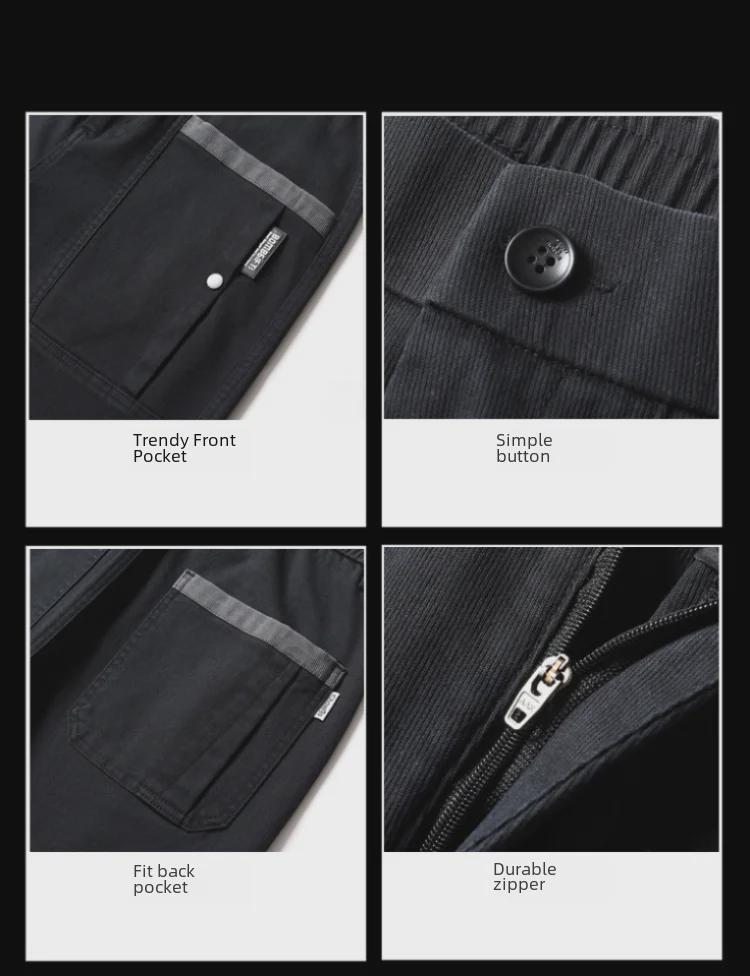 Qiuchao Men's Four-Way Stretch Casual Pants - Comfortable, Breathable, Anti-Wrinkle, and Straight Fit with Four Pockets.