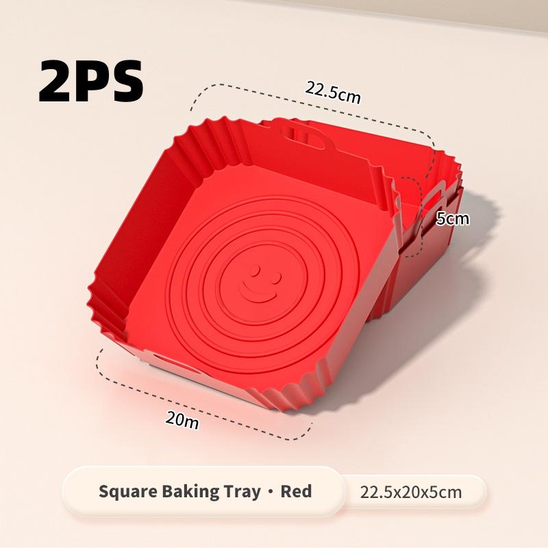 1/2PCS Square Silicone Air Fryer Liners - 8 Inch Reusable Air Fryer Pot - Air Fryer Accessories Air Fryer Inserts for 4 to 7 QT