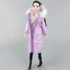 Lila warmer langer Wintermantel für Barbie-Puppen-Outfits, Kleidung, Hoodie, Parka für 1/6 BJD-Puppenjacke, 1:6 Puppenzubehör, Spielzeug