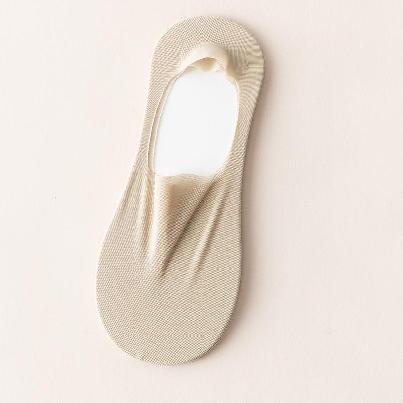 Women's Ice Silk Low Cut No-Show Striped Mesh Lace Boat Socks - Super Thin & Non-Slip